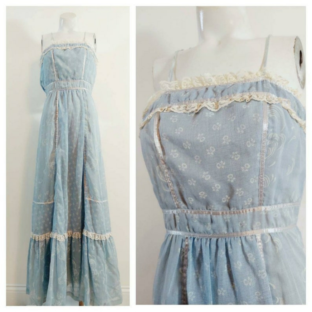 SOLD Candi Jones 70s boho gunne sax style prairie dress cottagecore hippie - Picture 1 of 8